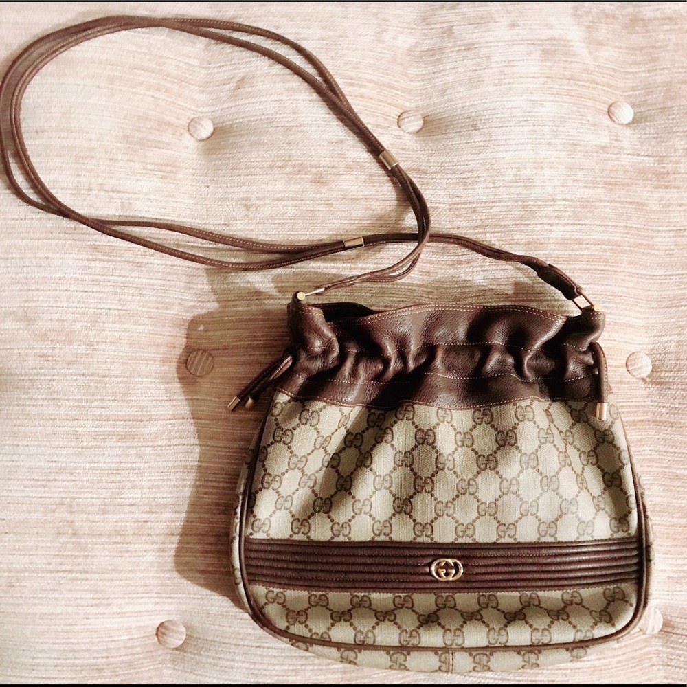 Vintage Gucci Bucket Bag Brown